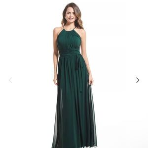 Bill Levkov Evergreen Halter A-Line Dress